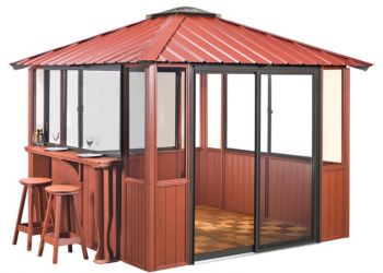 10x10 Deep Red Gazebo enclosed unit in Amherst