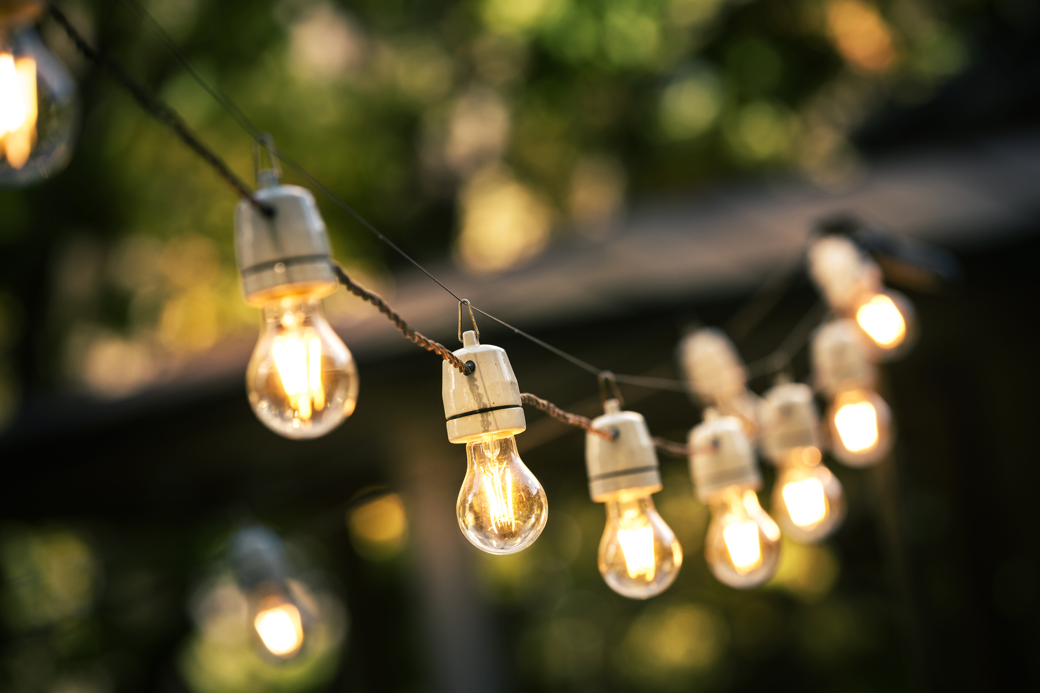 Hanging string lights