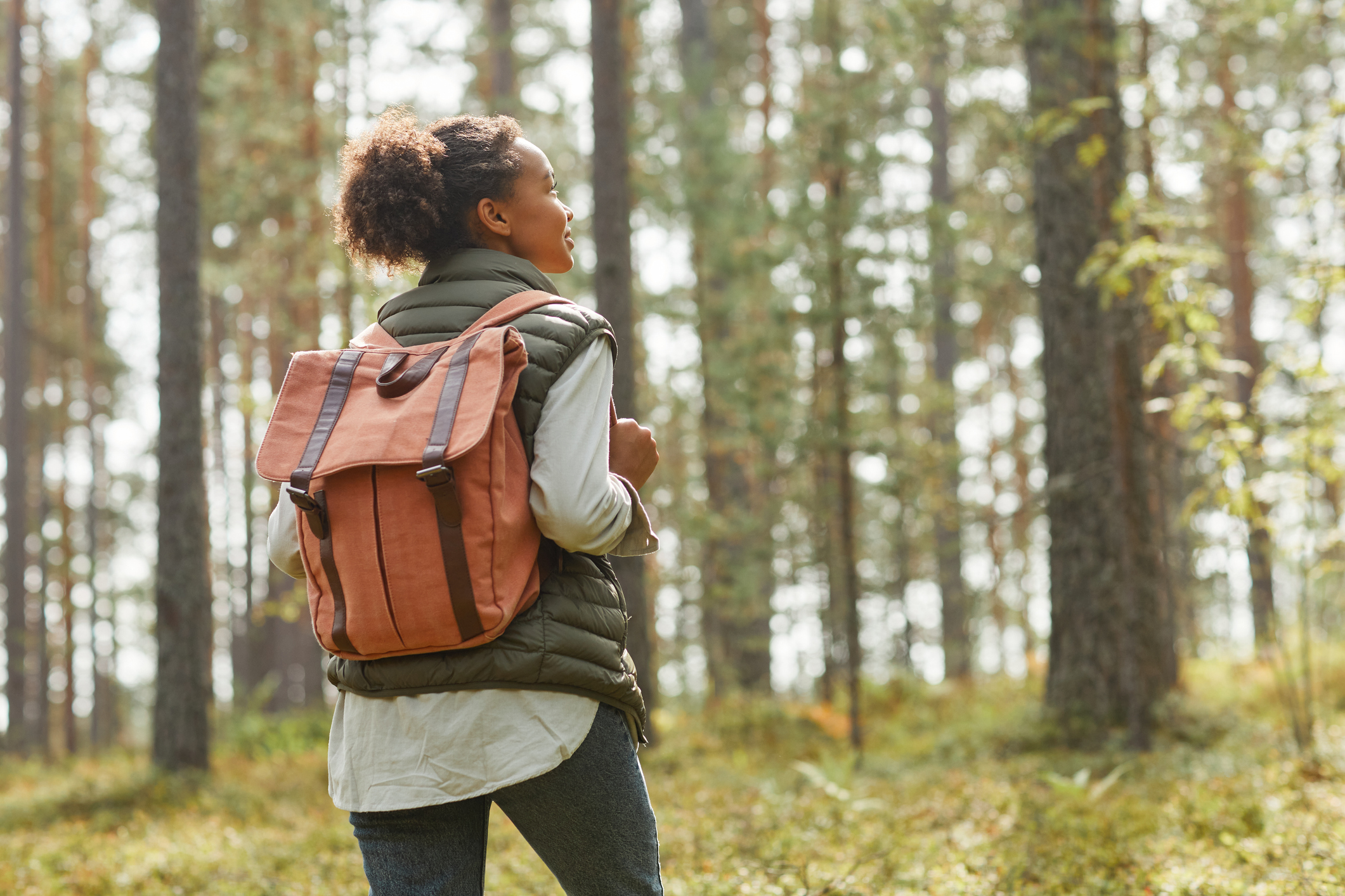 Woman hiking in Amherst State Park